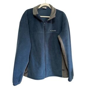 Columbia Men's Blue and Gray Fleece Zip-Up Jacket Size XXL